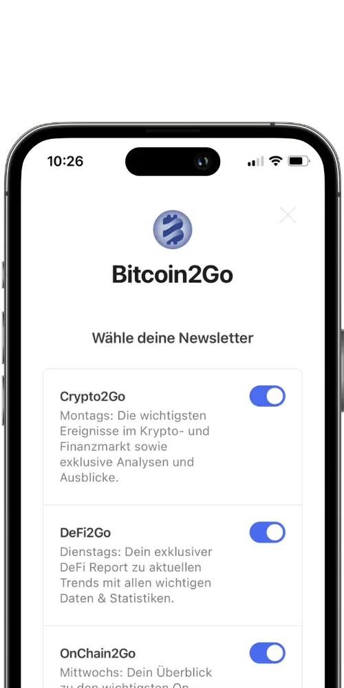 Smartphone Mockup für den Bitcoin2Go Newsletter