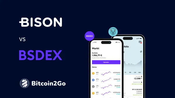 BSDEX vs Bison im Vergleich: Gebühren, Angebot & Support